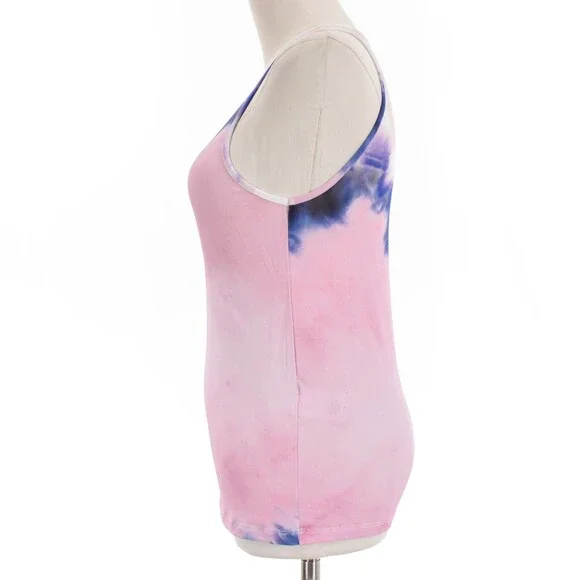 Paco Rabanne NWT Sleeveless Tank Top Size 40 (US 8) in Pink / Blue Tie Dye - Picture 6 of 10